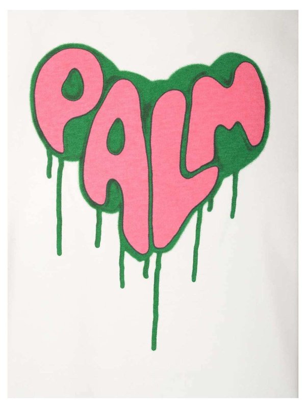 iKRIX Palm Angels: t-shirts - Spray Heart T-shirt in white