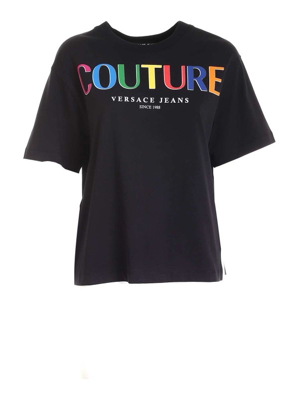 Versace Jeans Couture: T-shirts - T-Shirt - Schwarz