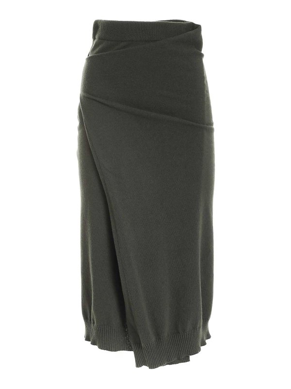 KENZO: Knee length skirts & Midi - Asymmetrical skirt in green