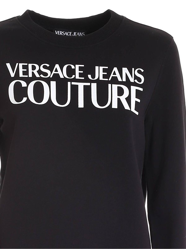 iKRIX Versace Jeans Couture: Sweatshirts & Sweaters - Lettering hoodie in black