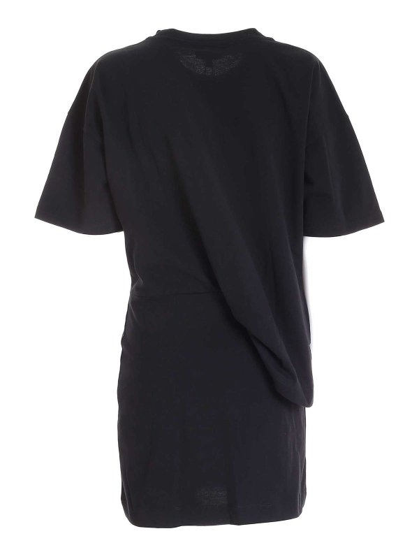 KENZO: short dresses online - Logo printed mini dress in black