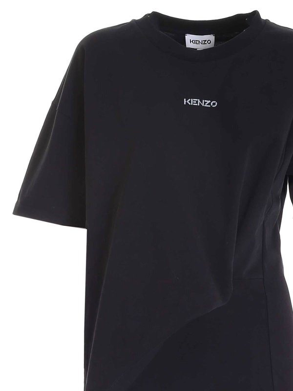iKRIX KENZO: short dresses - Logo printed mini dress in black
