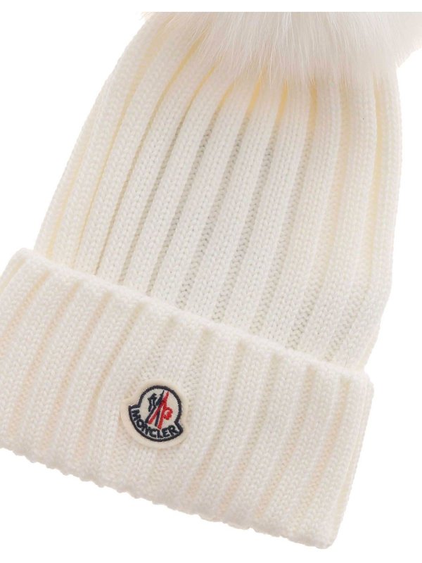 iKRIX MONCLER: beanies - Ribbed beanie in white