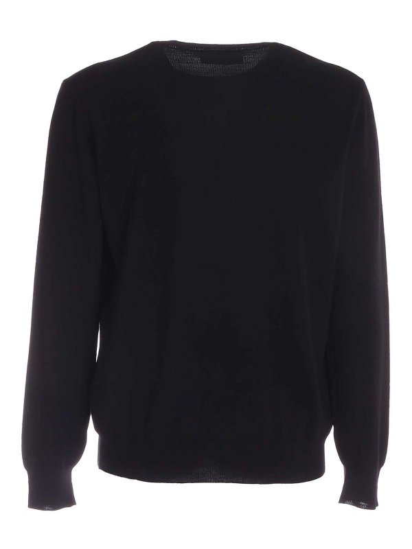 DSQUARED2: crew necks online - Logo inlay sweater in black