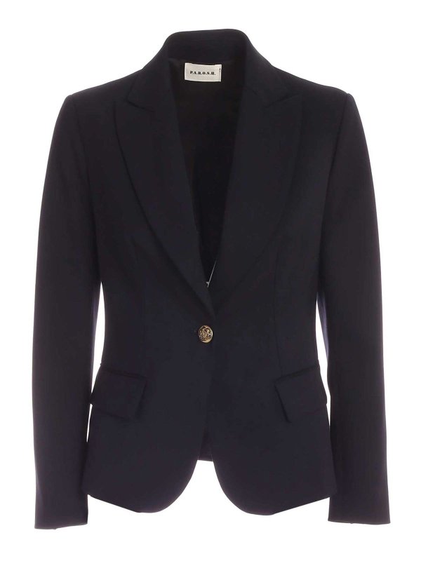 P.A.R.O.S.H.: giacche blazer - Giacca in tweed blu