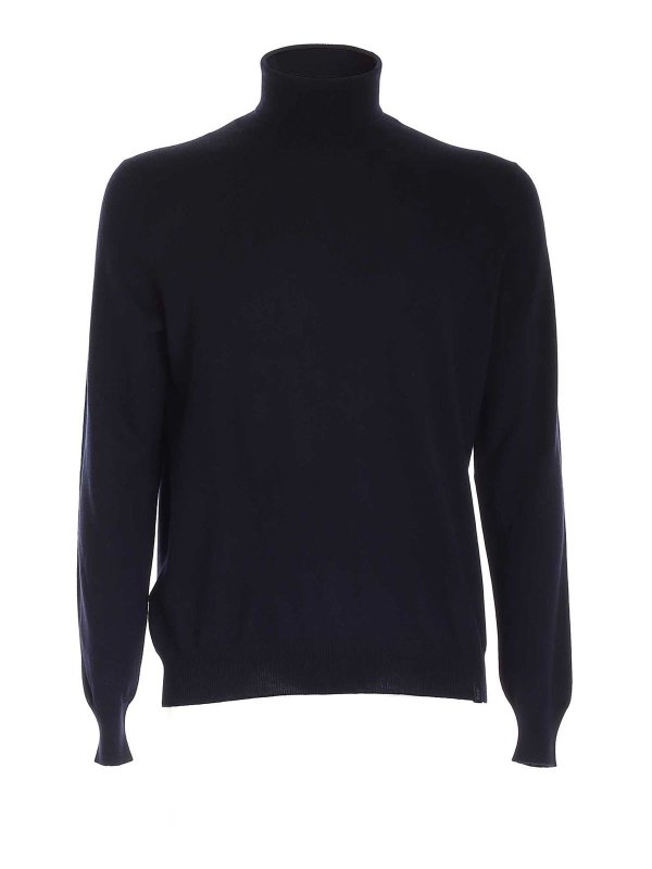FAY: Turtlenecks & Polo necks - Lightweight turtleneck in blue