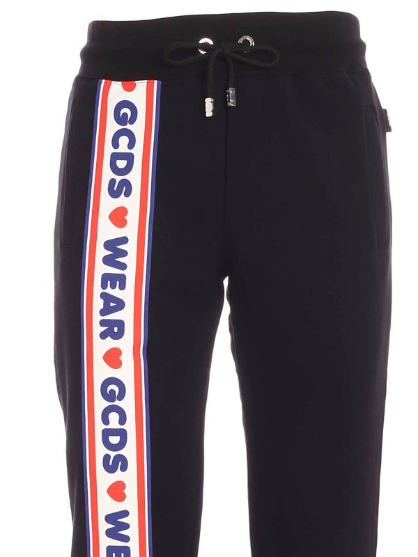 iKRIX GCDS: tracksuit bottoms - Branded bands sweatpants in black