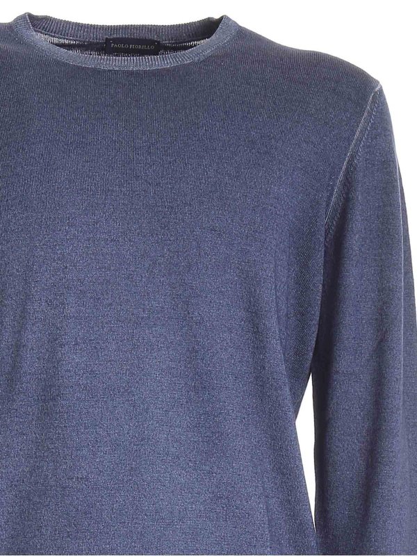 iKRIX Paolo Fiorillo: maglia collo rotondo - Maglione blu delavé