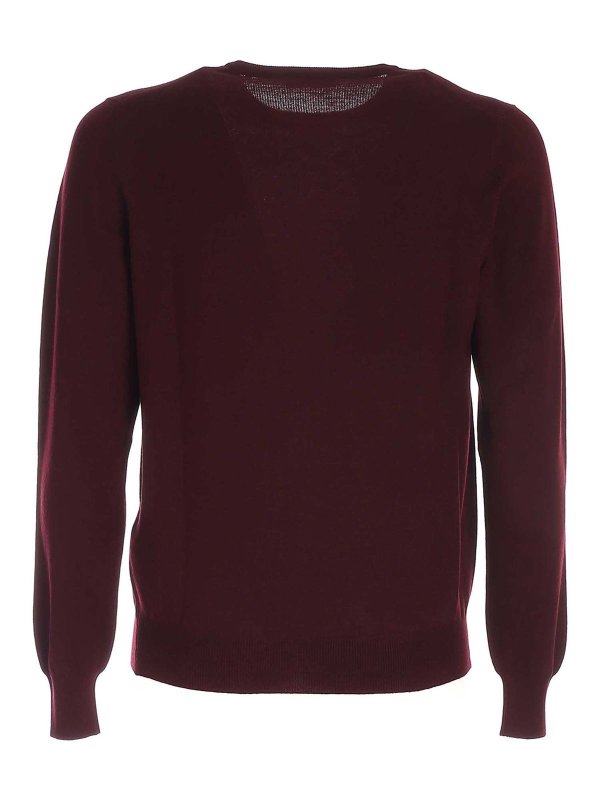 Paolo Fiorillo: Strickpullover mit Rundhalsausschnitt online - Rundhalspullover - Rot