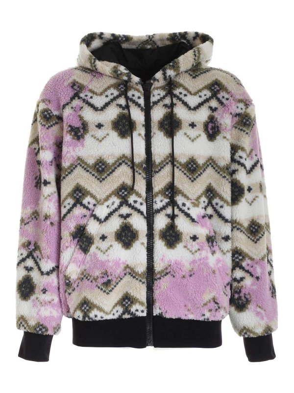 m.s.g.m.: bombers - Multicolor teddy effect jacket