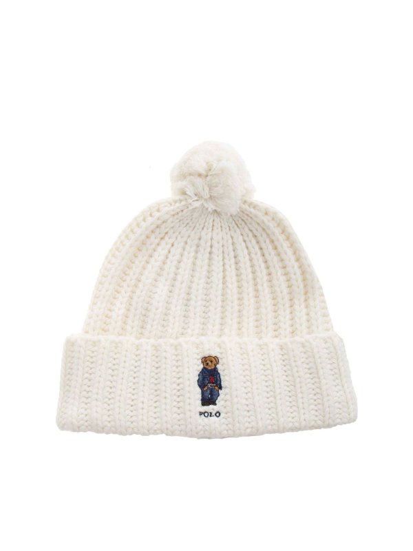 RALPH LAUREN: ニットキャップ - ビーニー帽 - 白