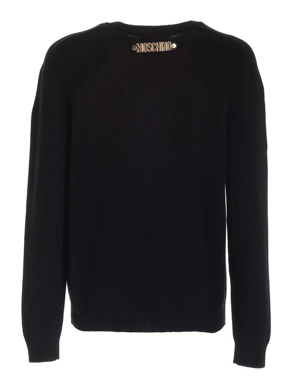 MOSCHINO: crew necks online - Lightweight sweater in black