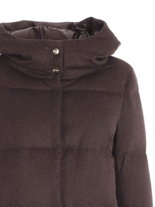 iKRIX HERNO: cappotti imbottiti - Piumino in seta e cashmere marrone
