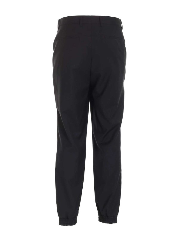 MOSCHINO: pantaloni casual online - Pantalone nero charm logo