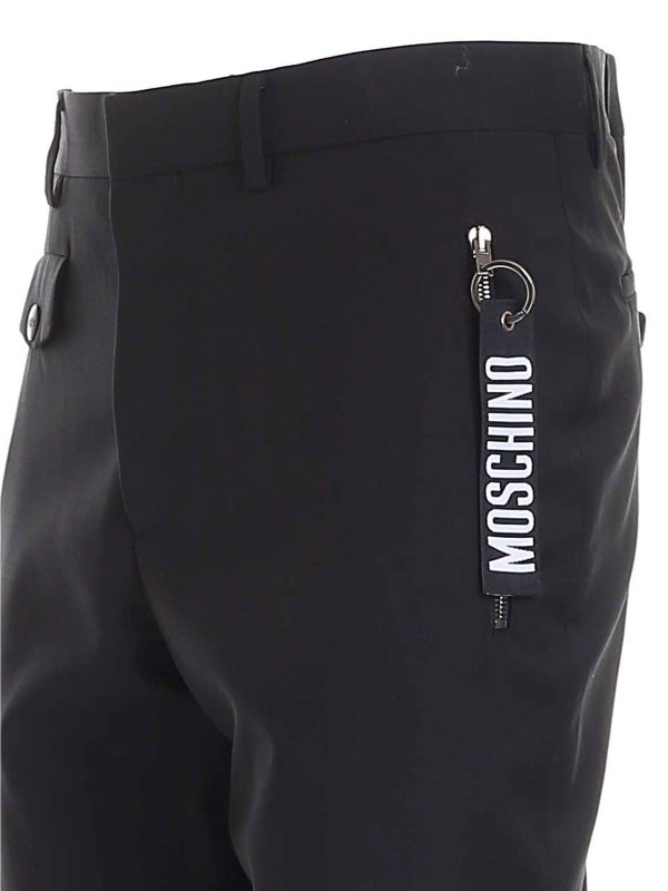 iKRIX MOSCHINO: pantaloni casual - Pantalone nero charm logo