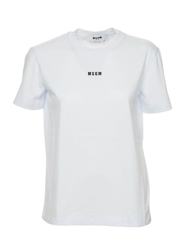 m.s.g.m.: t-shirt - T-shirt stampa logo bianca