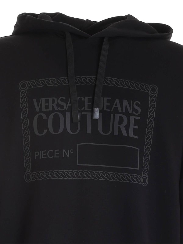 Sweatshirts & Sweaters Versace Jeans Couture - Multi logo hoodie in black -  71GAIP04CF00P899