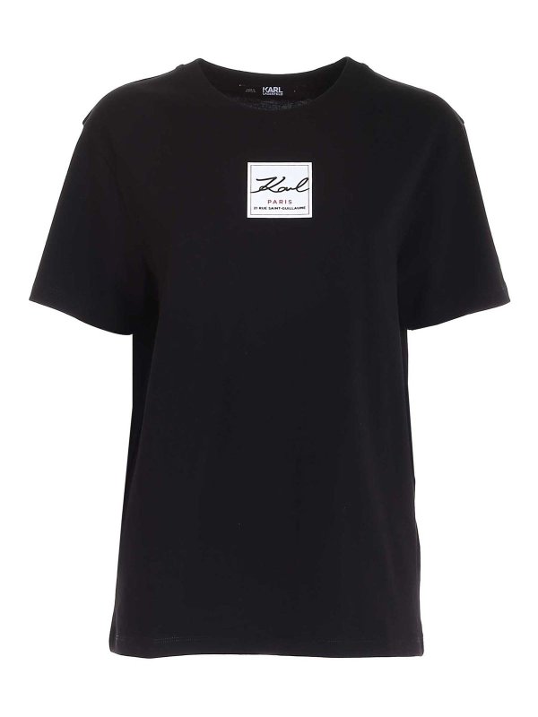 KARL LAGERFELD: t-shirts - Logo T-shirt in black