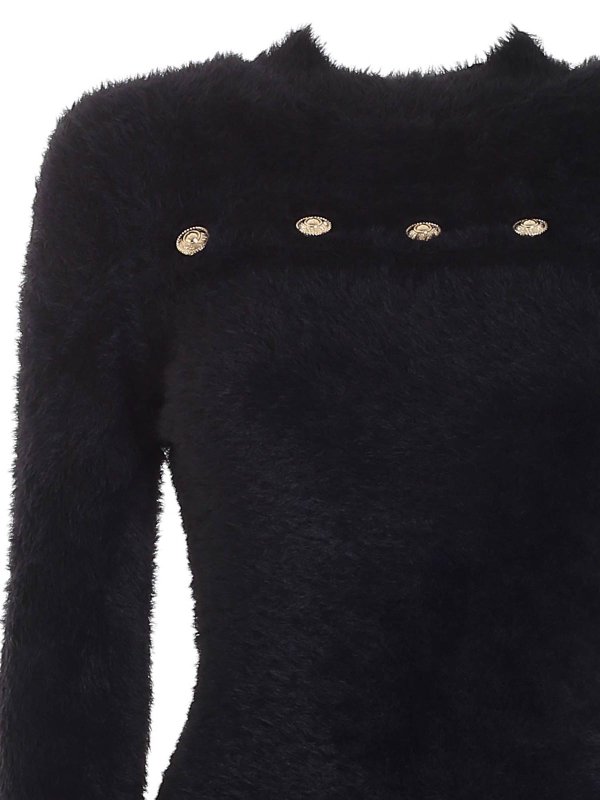 iKRIX Versace Jeans Couture: knee length dresses - Teddy effect dress in black