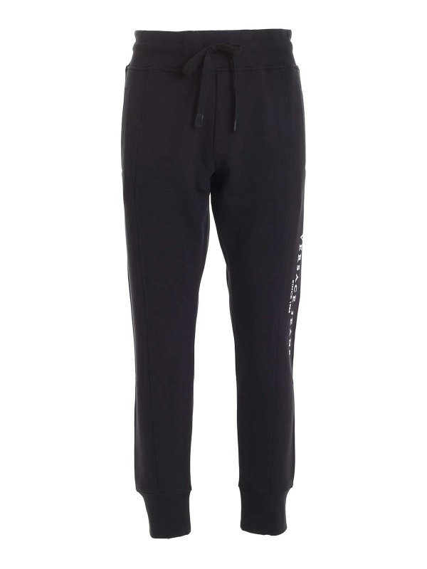 Versace Jeans Couture: tracksuit bottoms - Rainbow logo sweatpants in black