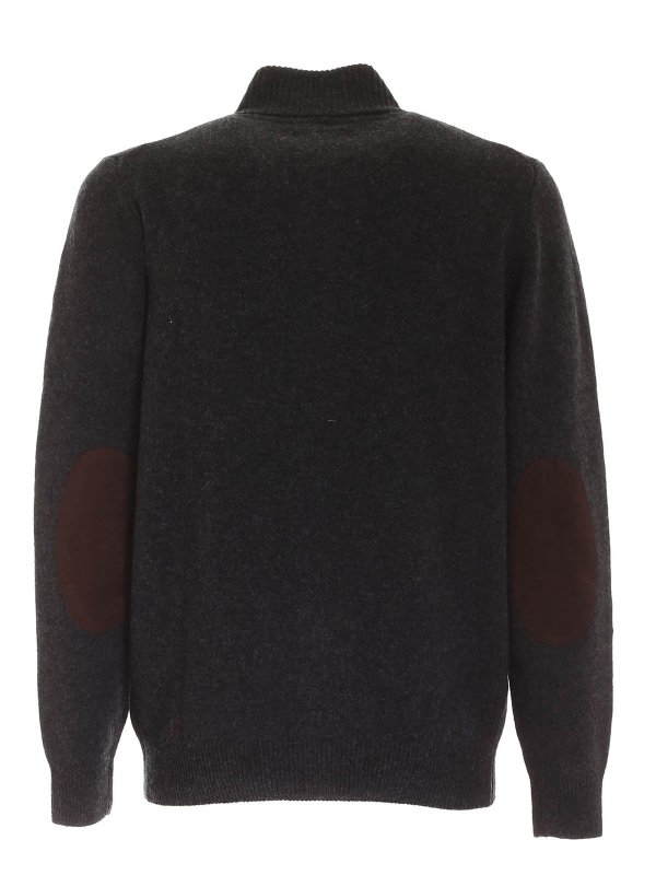 BARBOUR: cardigans online - Contrasting details cardigan in grey