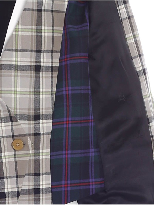 iKRIX VIVIENNE WESTWOOD: blazers - Checked jacket with inner vest in grey
