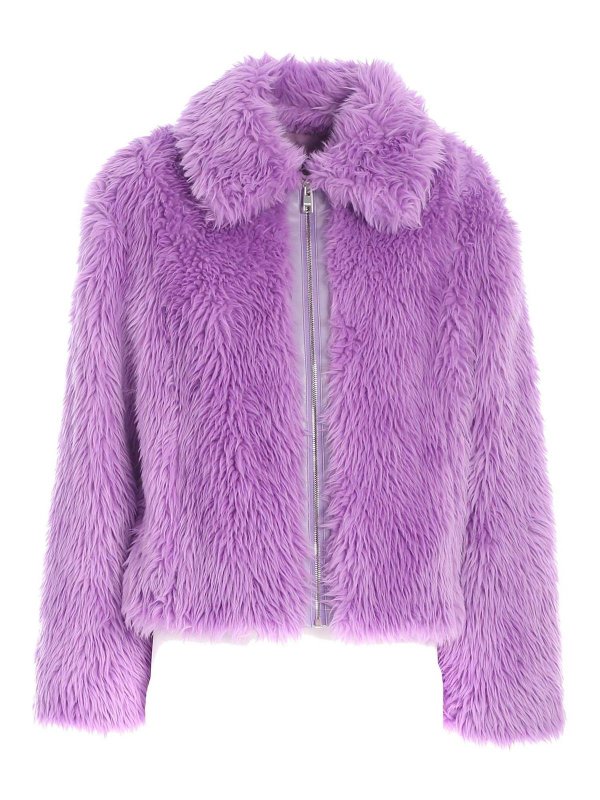 m.s.g.m.: Fourrure - Manteau En Fourrure - Violet