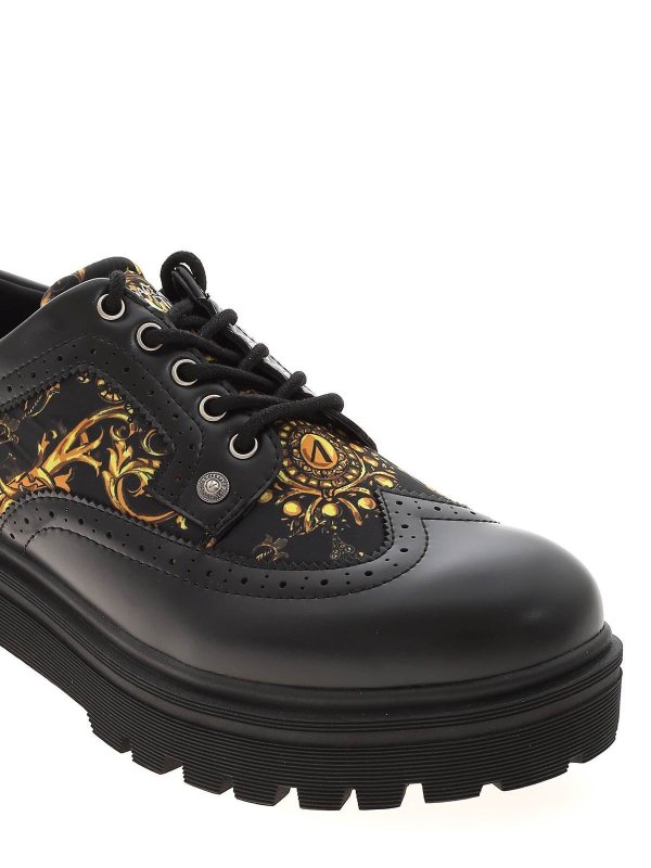 Derby brogue shoes in black shop online: Versace Jeans Couture