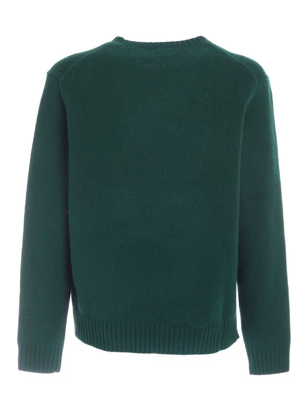 RALPH LAUREN: crew necks online - Polo Bear sweater in green