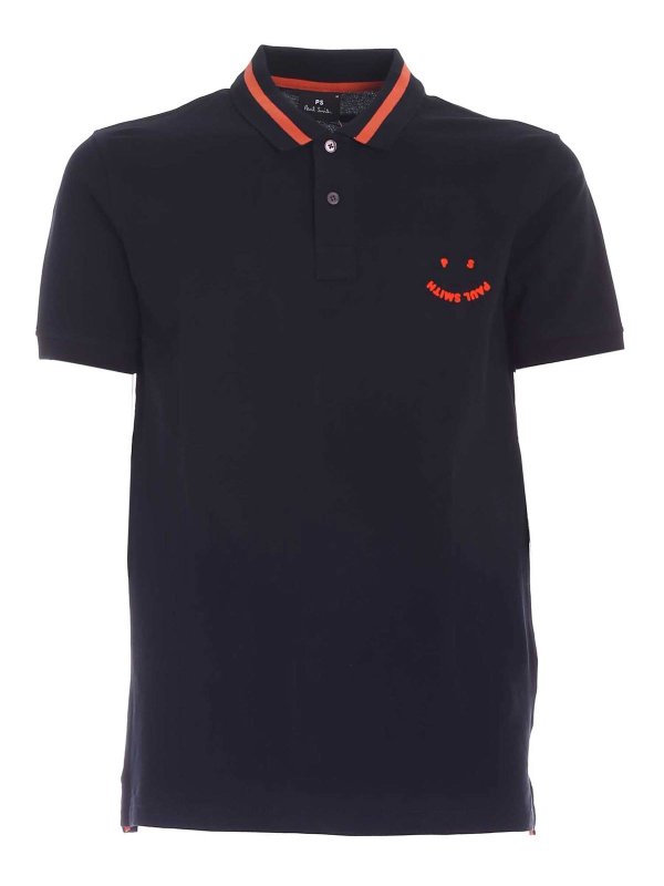 PAUL SMITH: polo shirts - Ps Happy polo shirt in black