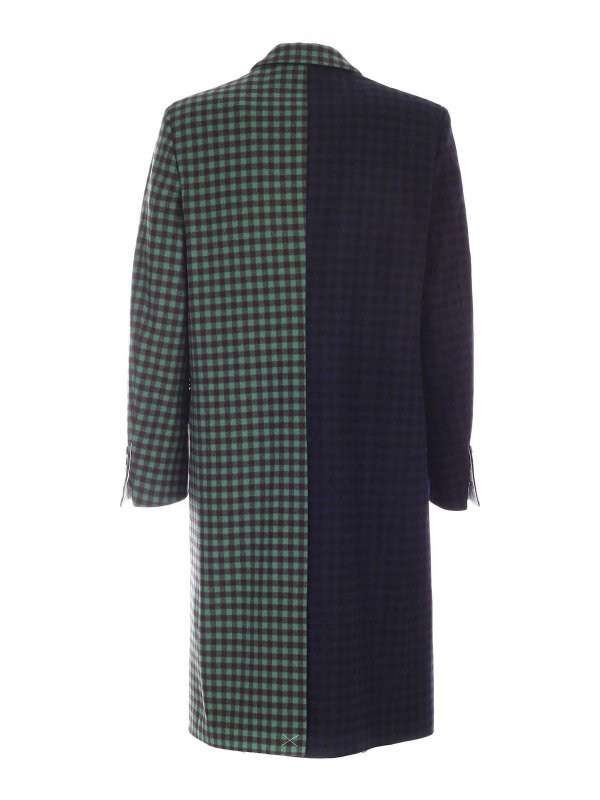 VIVIENNE WESTWOOD: cappotti al ginocchio online - Cappotto Mini Check Melton verde e blu