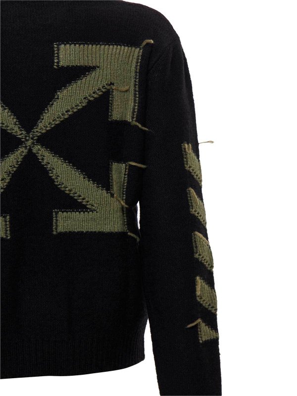 iKRIX OFF-WHITE: Strickpullover mit Rundhalsausschnitt - Rundhalspullover - Schwarz