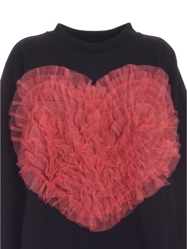 iKRIX Vivetta: Felpe e maglie - Felpa nera con cuore rouches