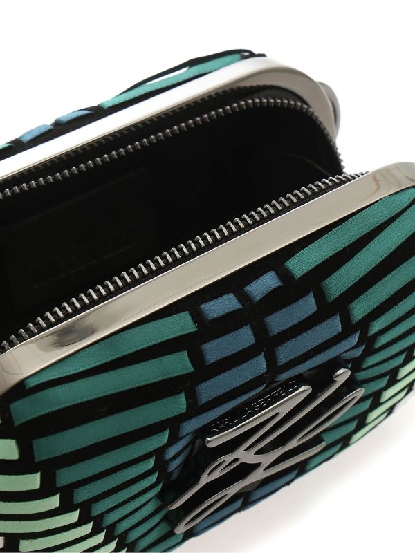 K/Autograph Minaudiere Whip clutch bag in gre shop online: KARL LAGERFELD