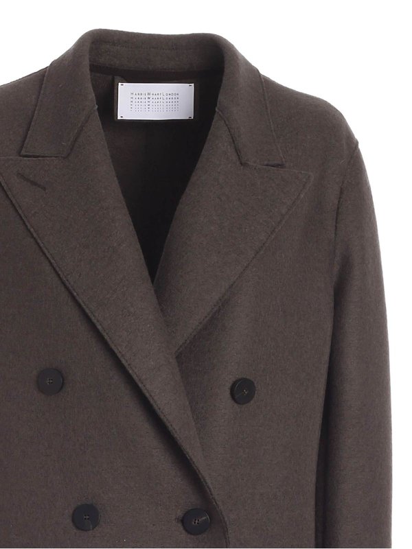 iKRIX HARRIS WHARF LONDON: short coats - Double-breasted coat in grey