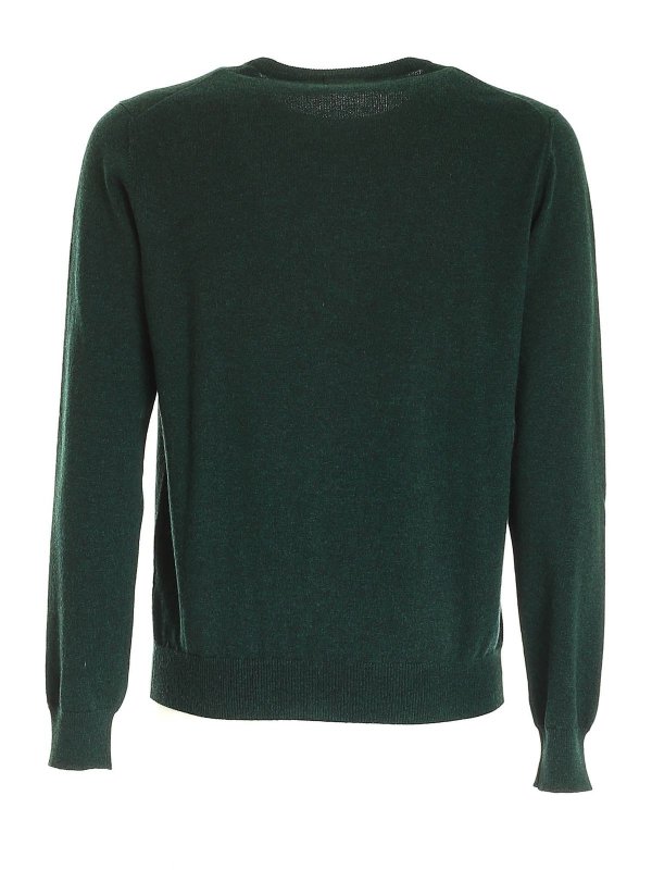 MALO: maglia collo rotondo online - Maglione in cashmere verde