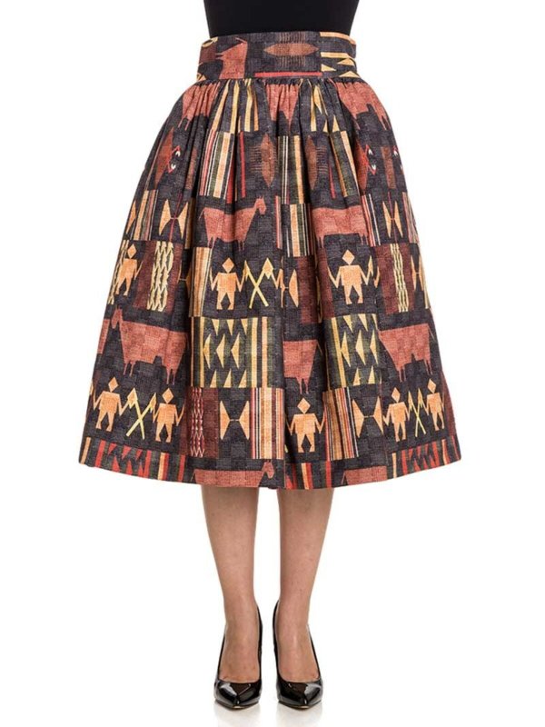 STELLA JEAN: ニーレングススカート＆ミディ丈 - ミニスカート - マルチカラー