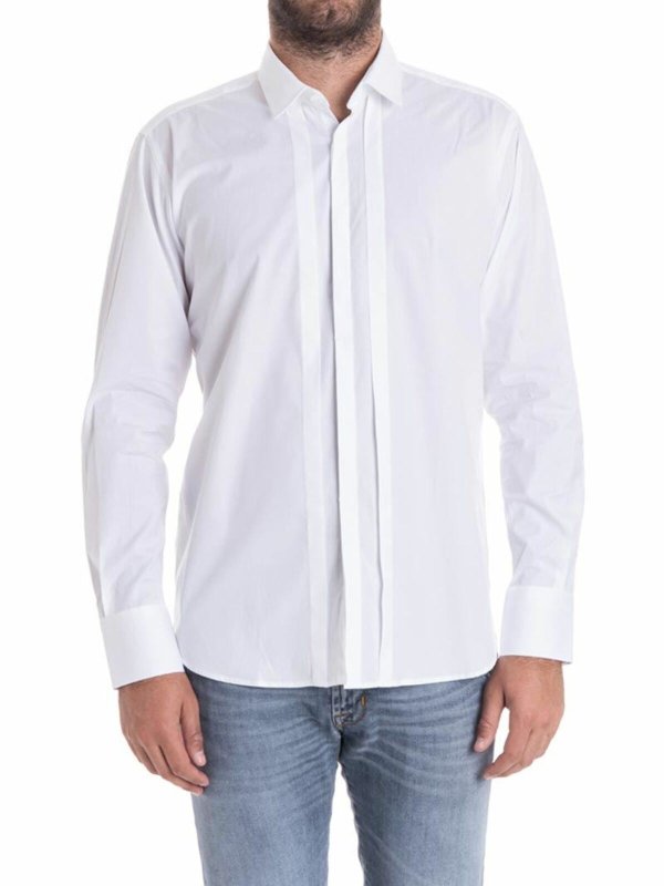 KARL LAGERFELD: shirts - Stretch cotton shirt