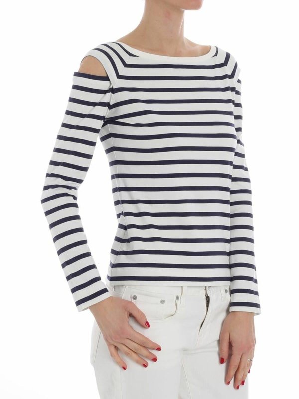 FUZZI: t-shirts online - Striped long sleeves T-shirt