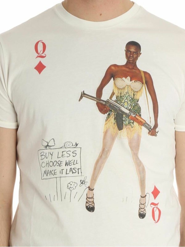 White t-shirt with woman print shop online: VIVIENNE WESTWOOD
