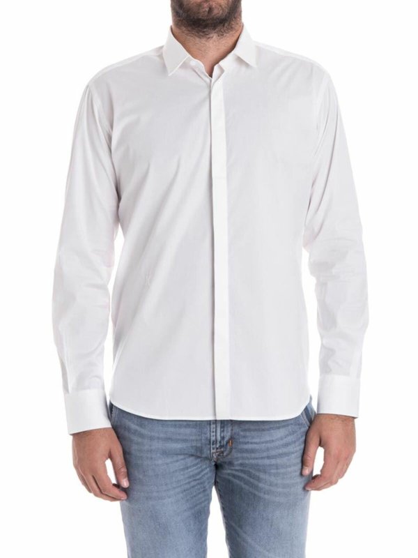 Stretch cotton shirt shop online: KARL LAGERFELD
