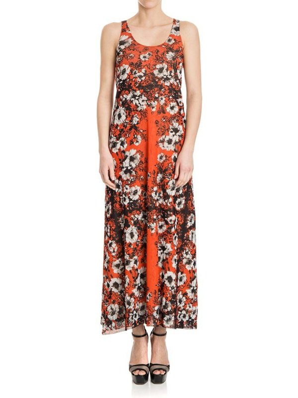 FUZZI: Knielange Kleider - Knielanges Kleid - Orange