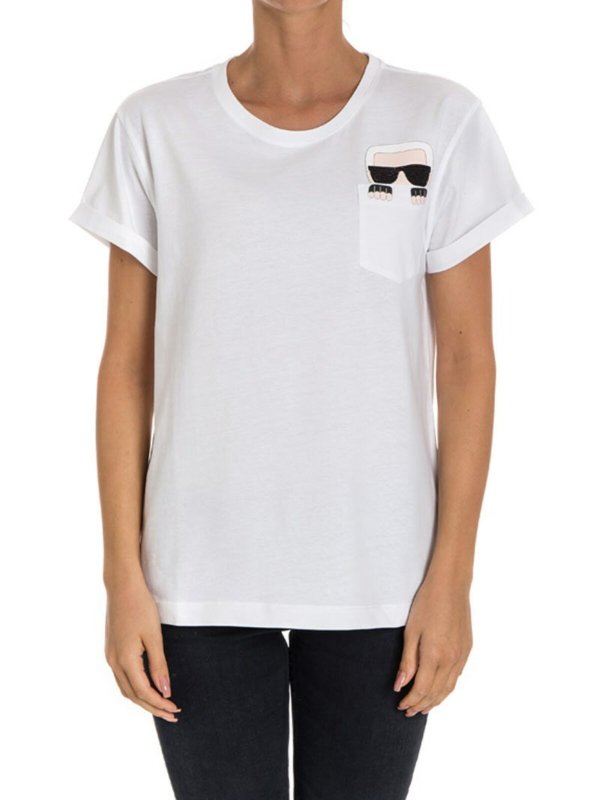 KARL LAGERFELD: T-shirts - T-Shirt - Weiß
