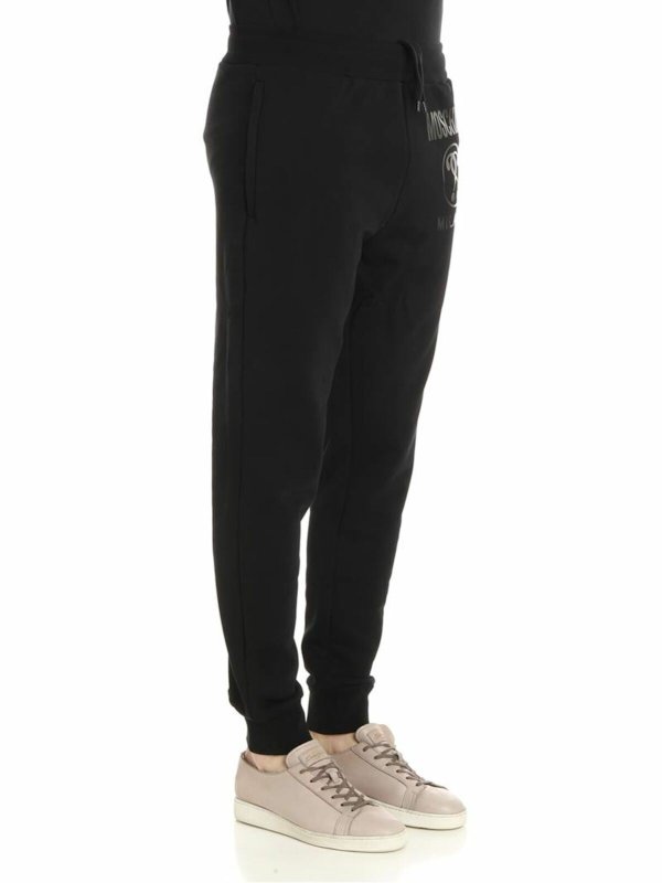 MOSCHINO: tracksuit bottoms online - Black Moschino Milano pants