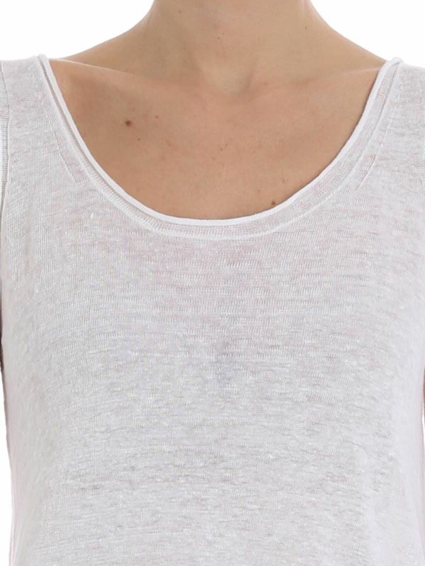 White linen top shop online: FUZZI