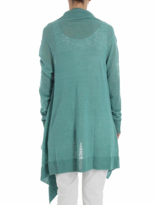 iKRIX FUZZI: cardigan - Cardigan in lino verde