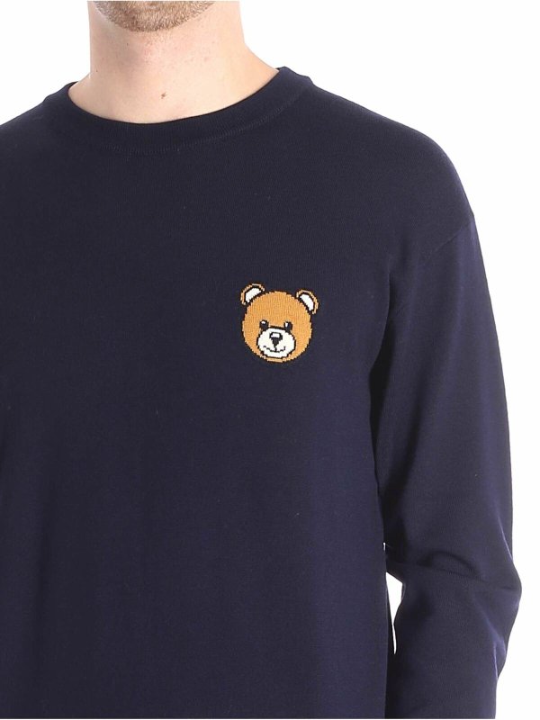 Pull Col Rond - Bleu shop online: MOSCHINO