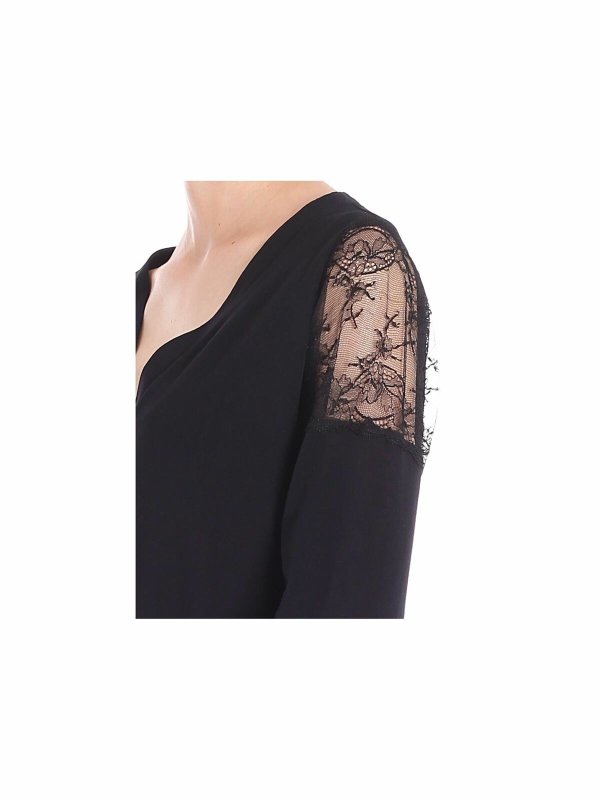 Cardigan nero con pizzo shop online: FUZZI