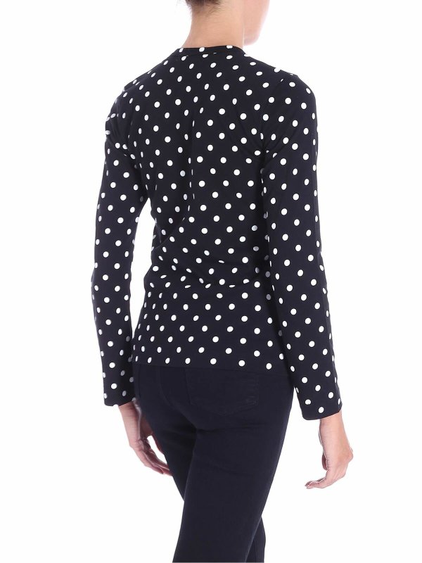 iKRIX Comme des Garçons Play: t-shirts - Black Red Heart dot T-shirt