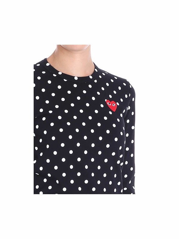 Black Red Heart dot T-shirt shop online: Comme des Garçons Play